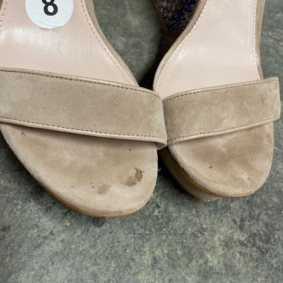 Vince Camuto Nedra Snakeskin Nude Suede Platform Heel Size 8 - Picture 7 of 9